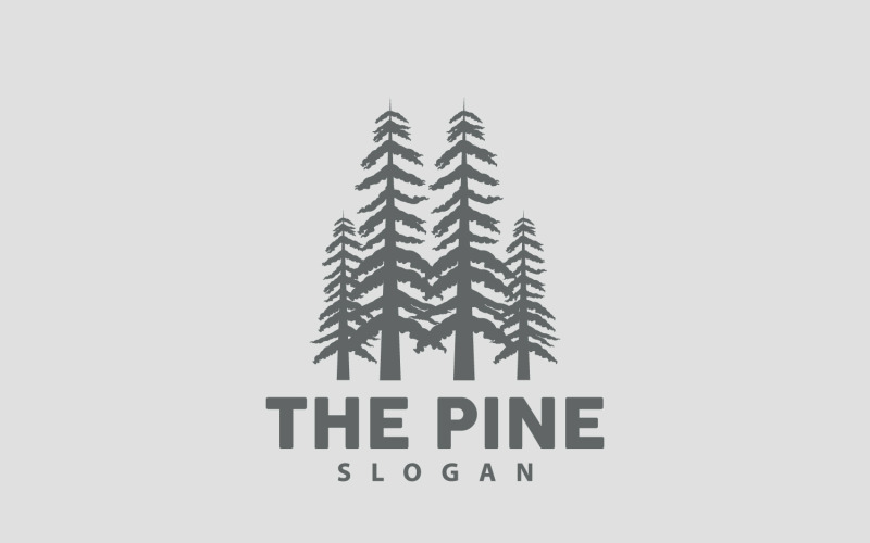 Pine Tree Forest Logo Simple Elegant DesignV2 Logo Template