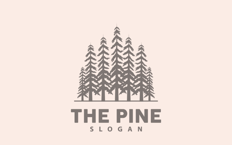 Pine Tree Forest Logo Simple Elegant DesignV4 Logo Template