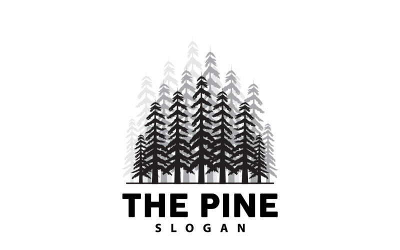 Pine Tree Forest Logo Simple Elegant DesignV5 Logo Template