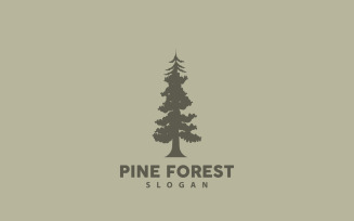 Pine Tree Forest Logo Simple Elegant DesignV8