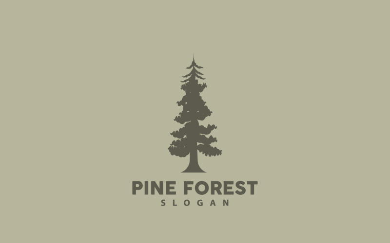 Pine Tree Forest Logo Simple Elegant DesignV8 Logo Template