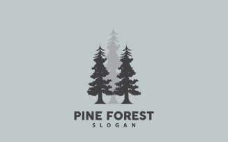 Pine Tree Forest Logo Simple Elegant DesignV9