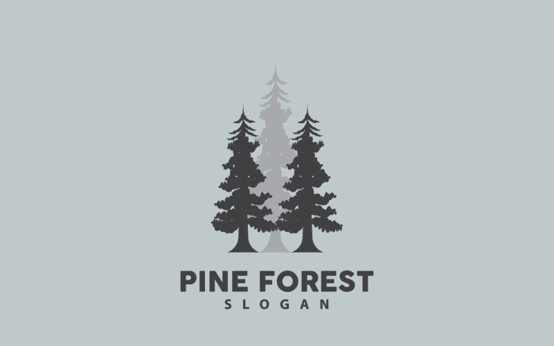 Pine Tree Forest Logo Simple Elegant DesignV9 Logo Template