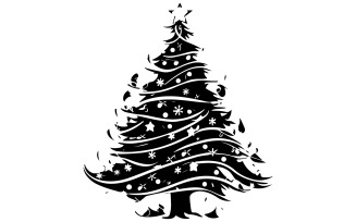 Christmas tree vector silhouette art