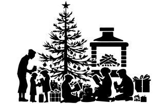 Christmas vector silhouette art