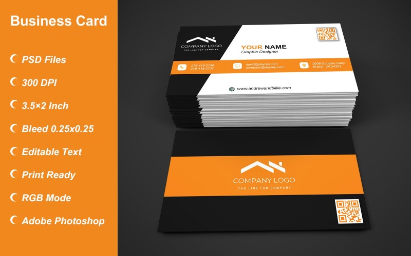 Visiting Card Template with Customizable Designs - 386 Corporate Identity