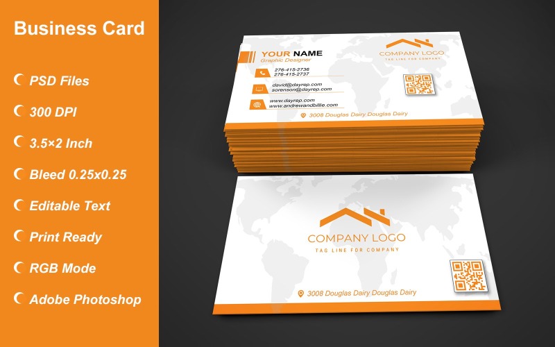 Visiting Card Template with Customizable Designs - 389 Corporate Identity