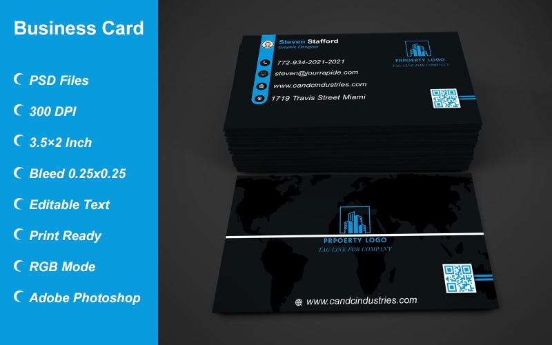 Visiting Card Template with Customizable Designs - 399 Corporate Identity