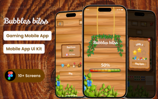 Bubbles Bilss Puzzle Gaming Mobile App Figma Template