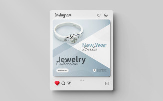 Creative and modern Fashion and jewelry sale for media social instagram post banner template