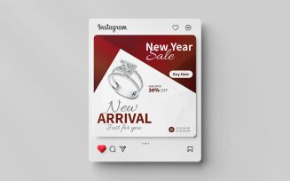 Creative and modern Fashion and jewelry sale for media social instagram post banner