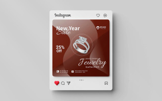 Creative and modern Fashion and jewelry sale for social media instagram post banner template