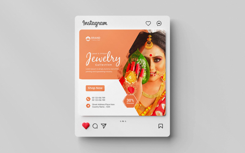 Creative and modern Jewelry social media instagram post banner Corporate Identity