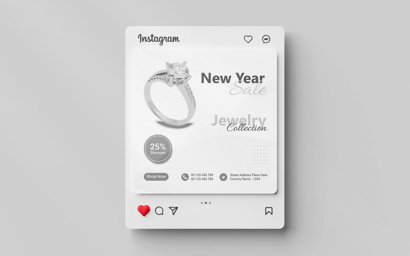 Creative and modern Jewelry social media instagram post template Corporate Identity