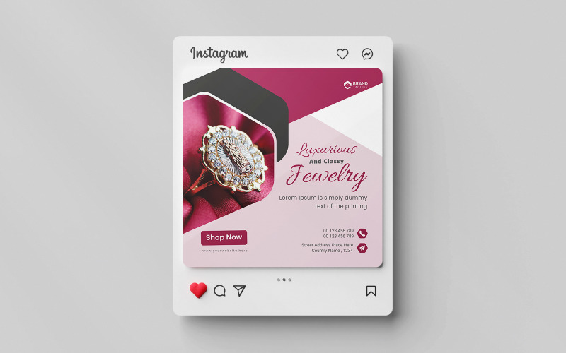 Creative Jewelry media social instagram post banner Corporate Identity