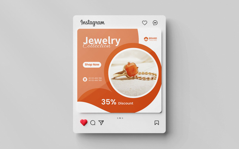 Creative Jewelry social media instagram post banner template Corporate Identity