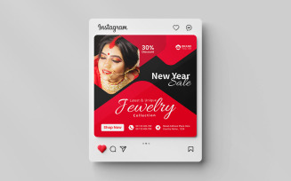 Modern Fashion and jewelry sale for media social instagram post template