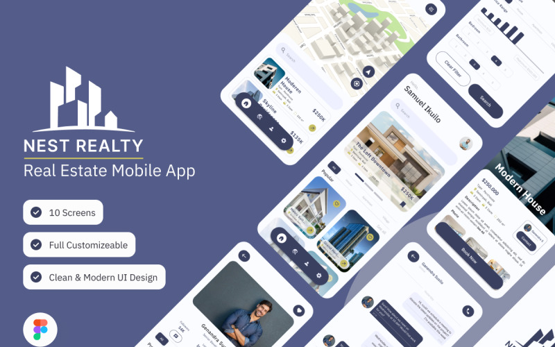 Nest Realty - Real Estate Mobile App UI Element