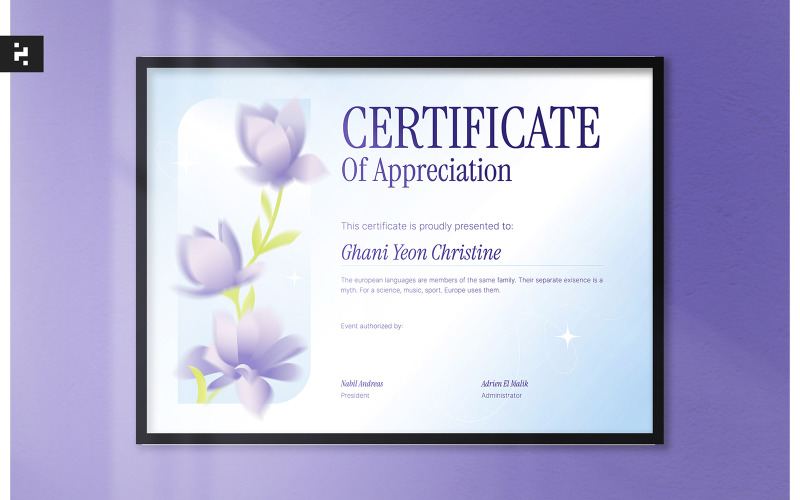 Purple Floral Certificate Certificate Template