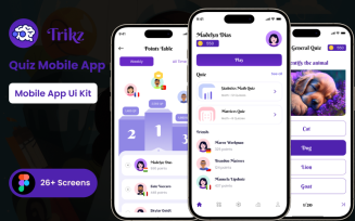 Trikz Quiz Mobile App Figma Template