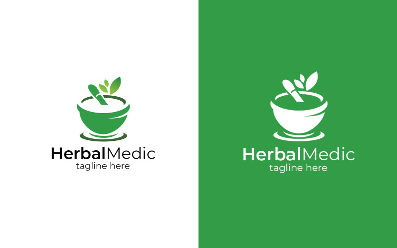 Herbal Medic logo design vector template Logo Template