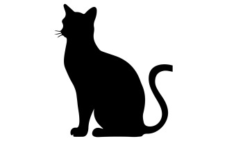 cat silhouette vector art illustration