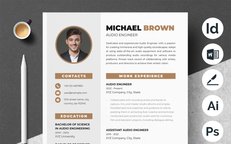 Minimalist Resume with Professional Touch Resume Template