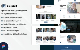 QuickCall - Callcenter Service UI Figma Template