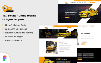 Taxi Service - Online Booking UI Figma Template