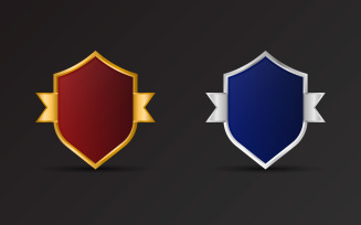 Luxurious golden and silver shield design for business promotion