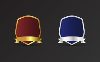 Luxurious sheriff badge design with golden and silver color