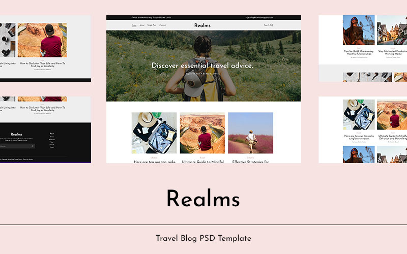 Realms - Travel Blog PSD Template