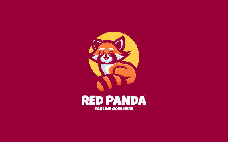 Red Panda Mascot Cartoon Logo 8 Logo Template