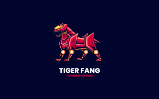 Tiger Fang Mascot Cartoon Logo