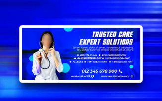 Trusted care Social media medical PSD design template