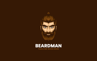 Bearded Man Mascot Cartoon Logo