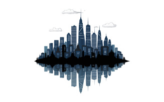 City silhouette vector with white background