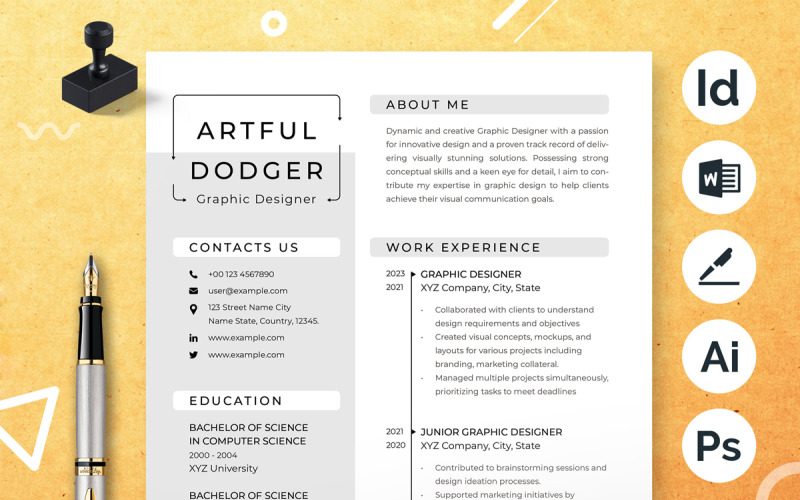 Clean & Bold Professional Resume Resume Template