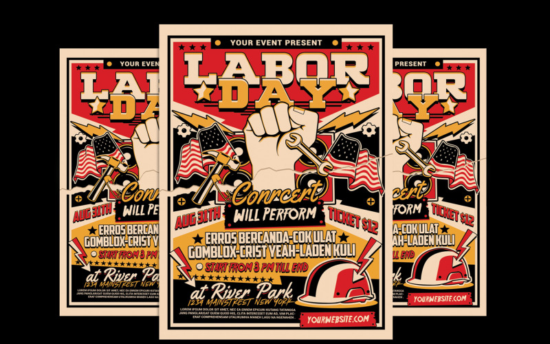 Labor Day Flyer Poster Template Corporate Identity