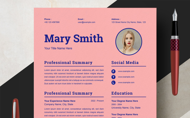 Modern Resume with Classic Design Resume Template