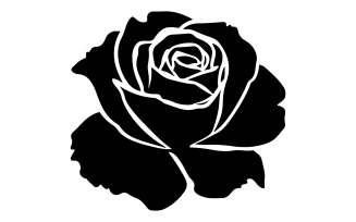 Rose silhouette vector with white background