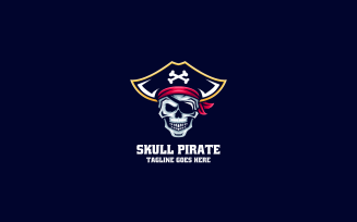 Skull Pirate Mascot Cartoon Logo