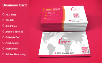 Visiting Card - Business Card - E-card Template with Customizable Designs - 407