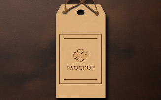 Luxury brown tag mockup psd