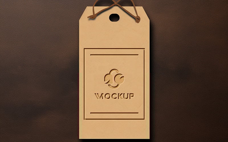 Luxury brown tag mockup psd Product Mockup