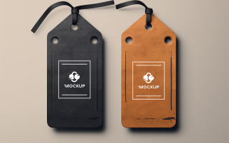 Realistic two tag mockup psd