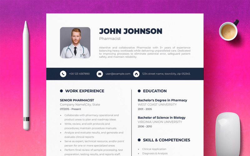 Clean Professional CV Template Design Resume Template