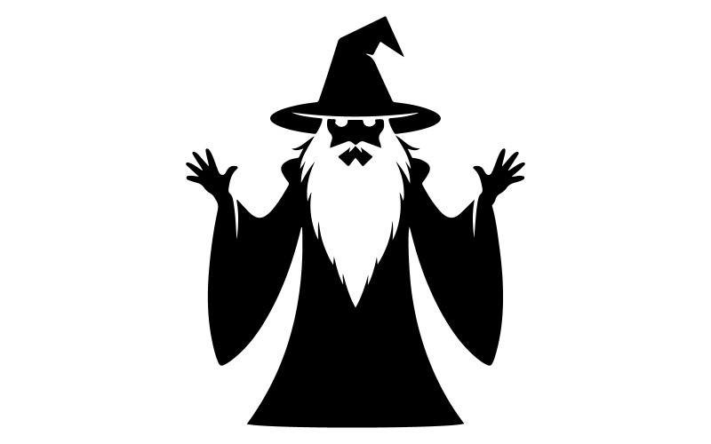 wizard silhouette vector illustration Illustration