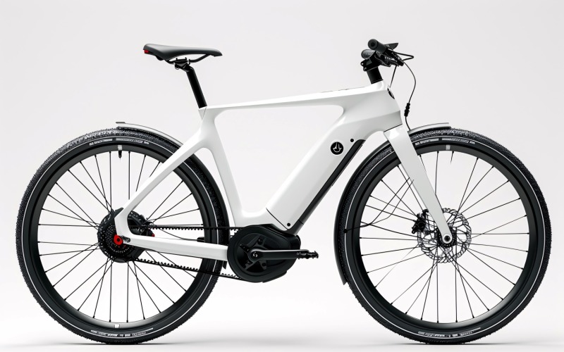 Electric E-Bikes, Bicycle Sleek Minimalist Design 140 Illustration