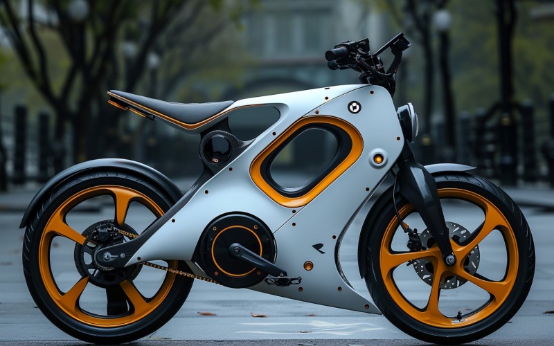 Electric E-Bikes, Bicycle Sleek Minimalist Design 182 Illustration